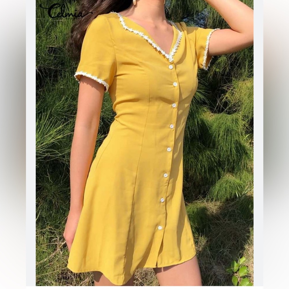 NWOT Daisy Trim Fit and Flare Mini Dress Women’s Large